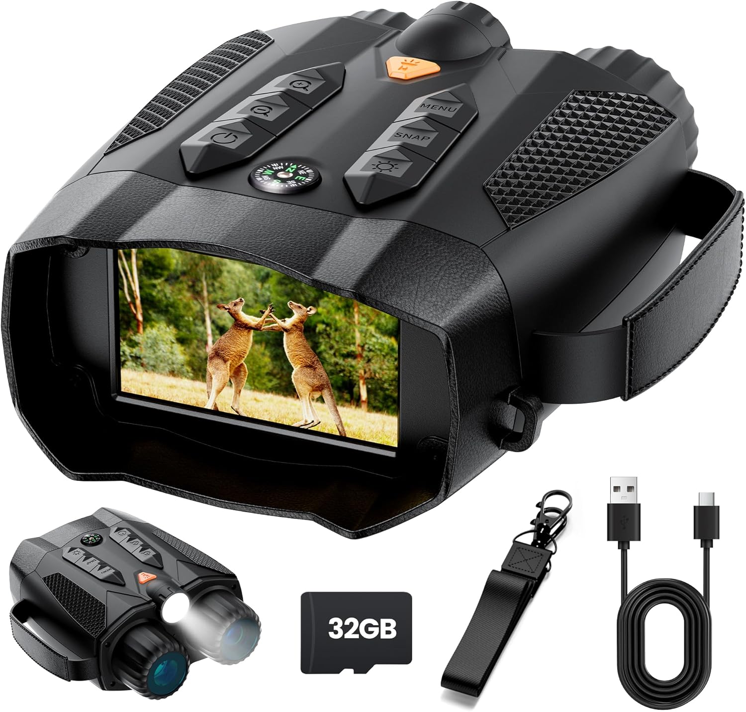Roqioo Night Vision Goggles 4K - Tactical Binoculars With Infrared And Camera For Hunting And Outdoor Use
