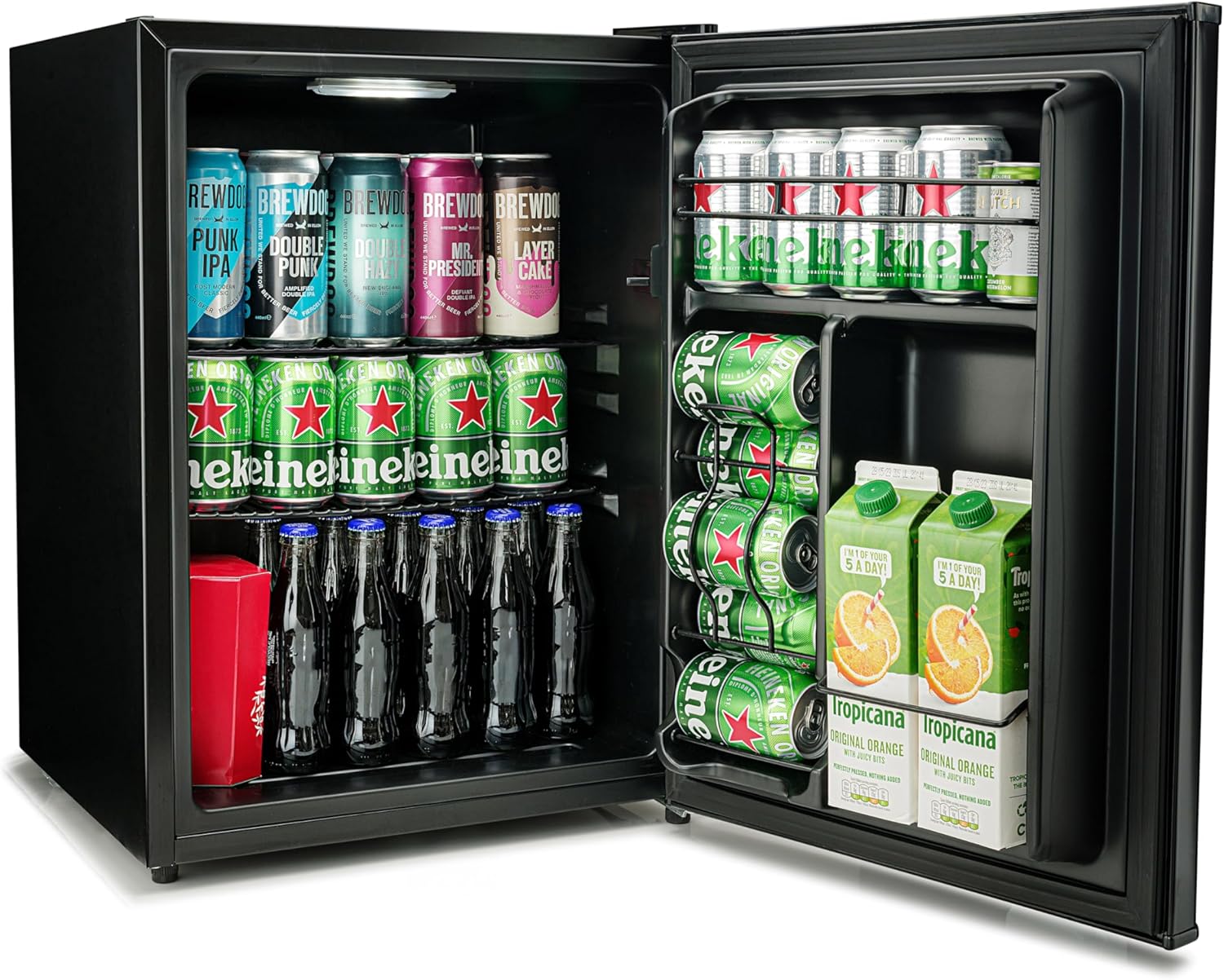 Subcold Cave60 Led Beer Fridge - 54L Black Compact Cooler With Can Dispenser