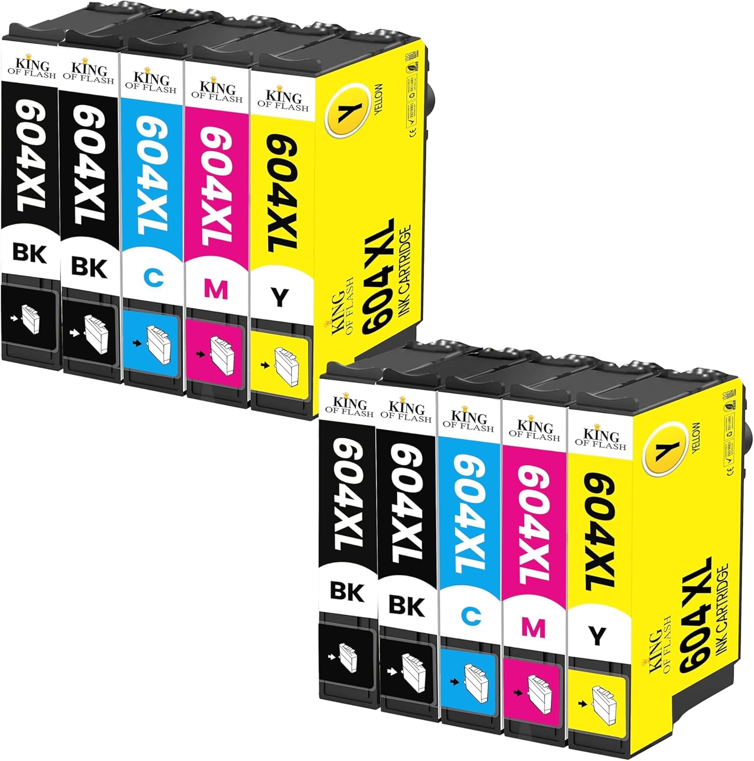 Epson 604Xl Compatible Ink Cartridges By King Of Flash - Replacement For Epson Expression Home & Workforce Printers