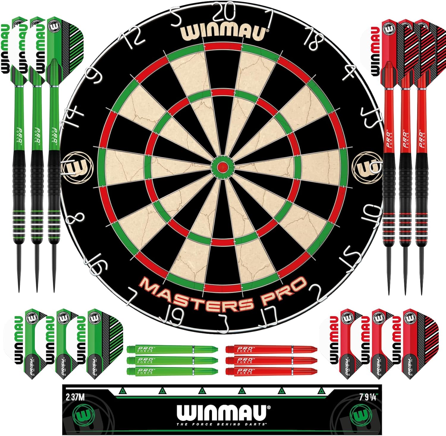 Winmau Masters Pro Premium Bristle Dartboard Set With Steel Tip Darts And Accessories