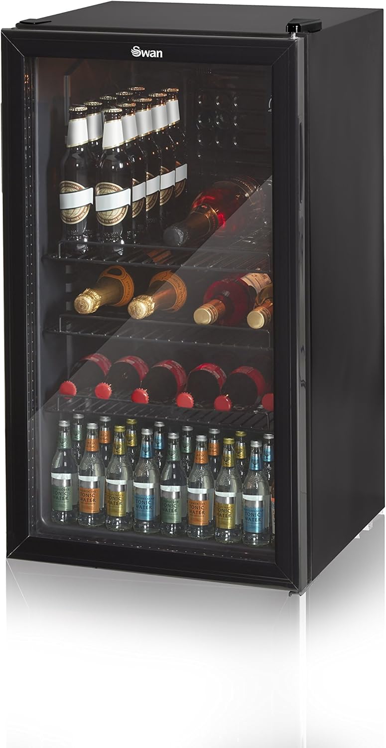 Swan Sr12030Bn 80L Glass Fronted Undercounter Freestanding Beverage Fridge