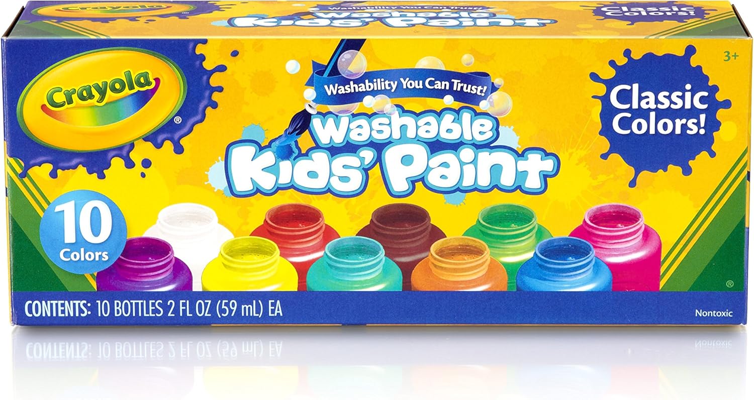 Crayola Washable Paints - Assorted Colours (Pack Of 10)