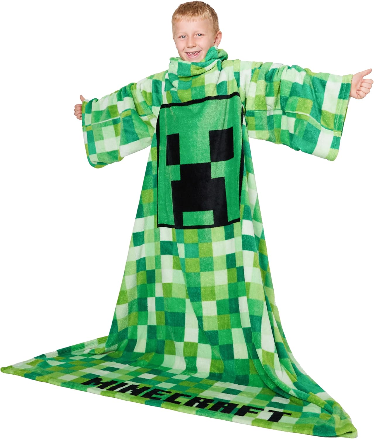 Minecraft Wearable Blanket For Kids And Teenagers - Official Minecraft Merchandise One Size Fits All