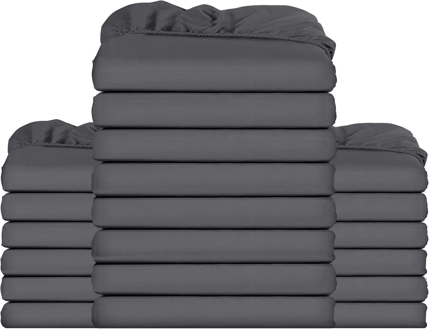 Utopia Bedding King Fitted Sheets - Bulk Pack Of 20, Grey, Deep Pocket, Soft Brushed Microfibre Fabric