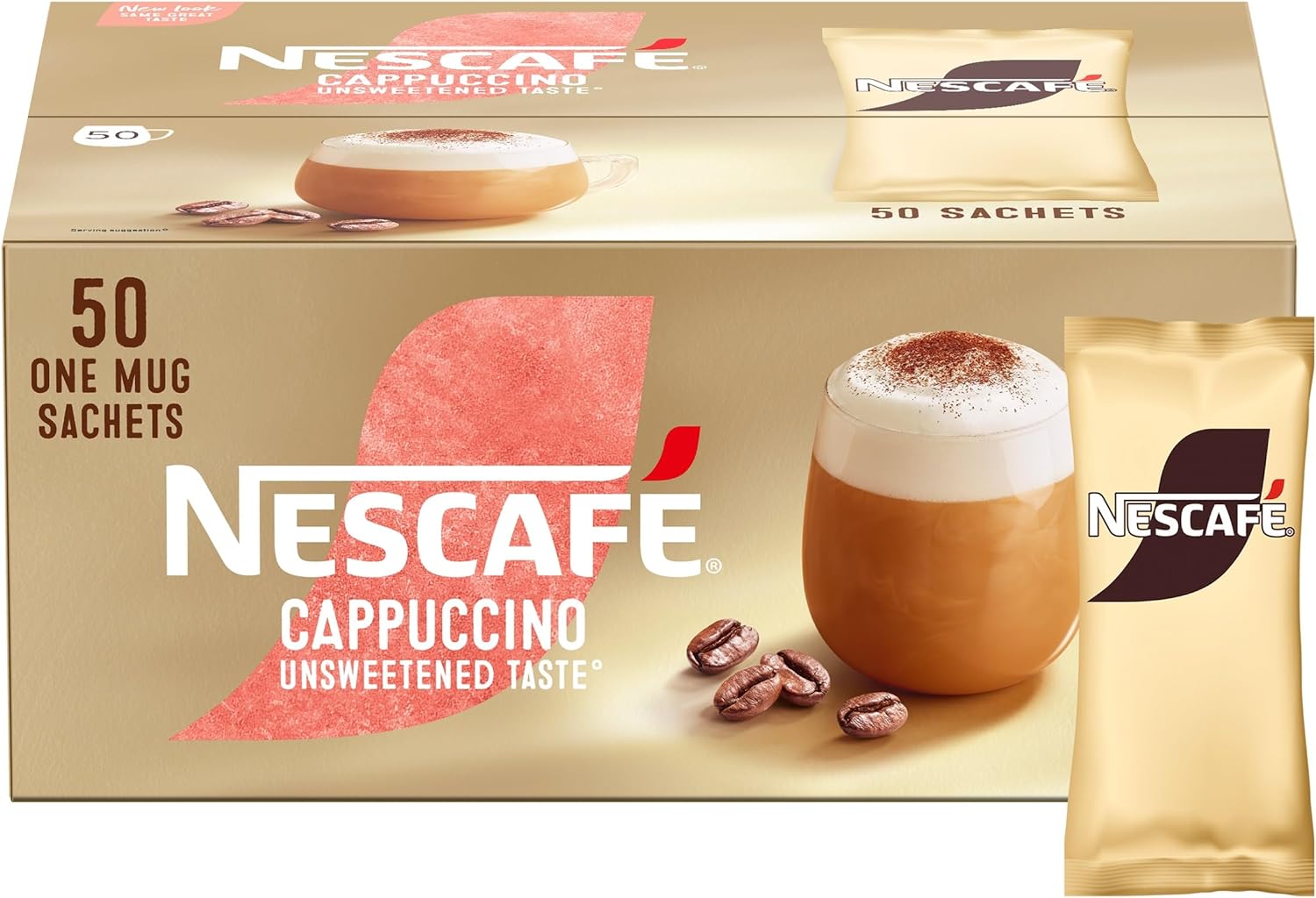 Nescafé Gold Cappuccino Unsweetened Taste Instant Coffee Sachets 50 X 14.2G