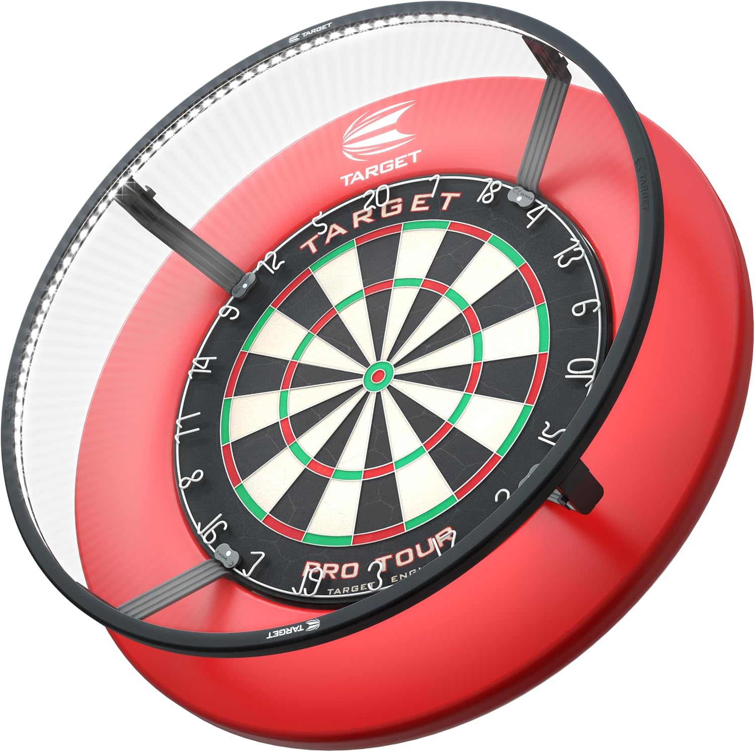 Target Darts Corona Vision Dartboard Lighting System, Black Frame With White Led Light Surround