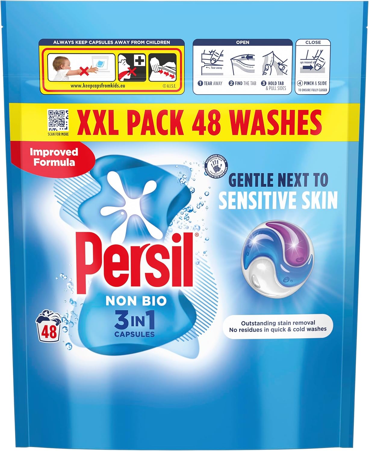 Persil Non Bio 3 In 1 Washing Capsules Laundry Detergent, 48 Washes