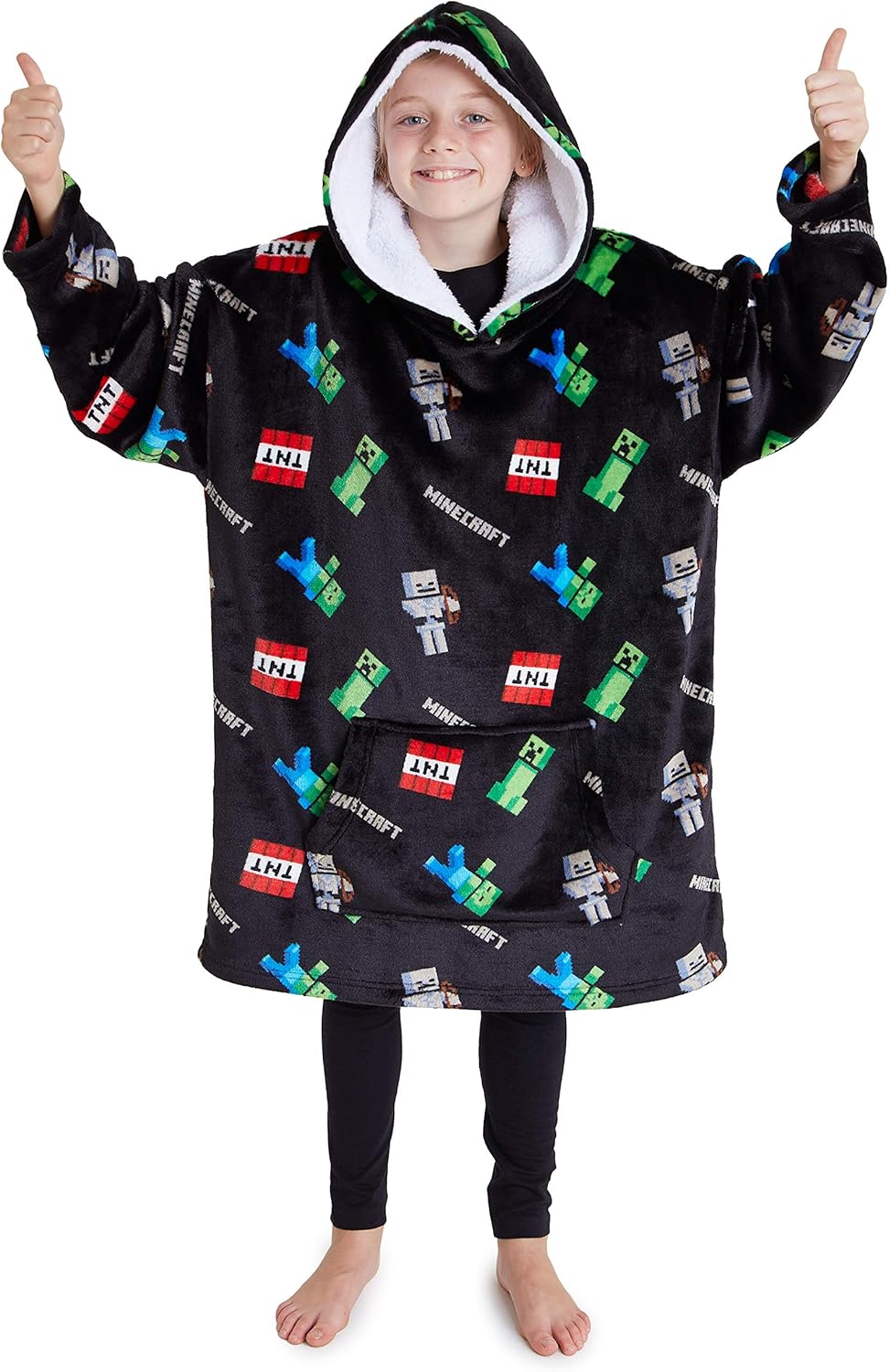 Minecraft Boys Oversized Fleece Hoodie Official Merchandise