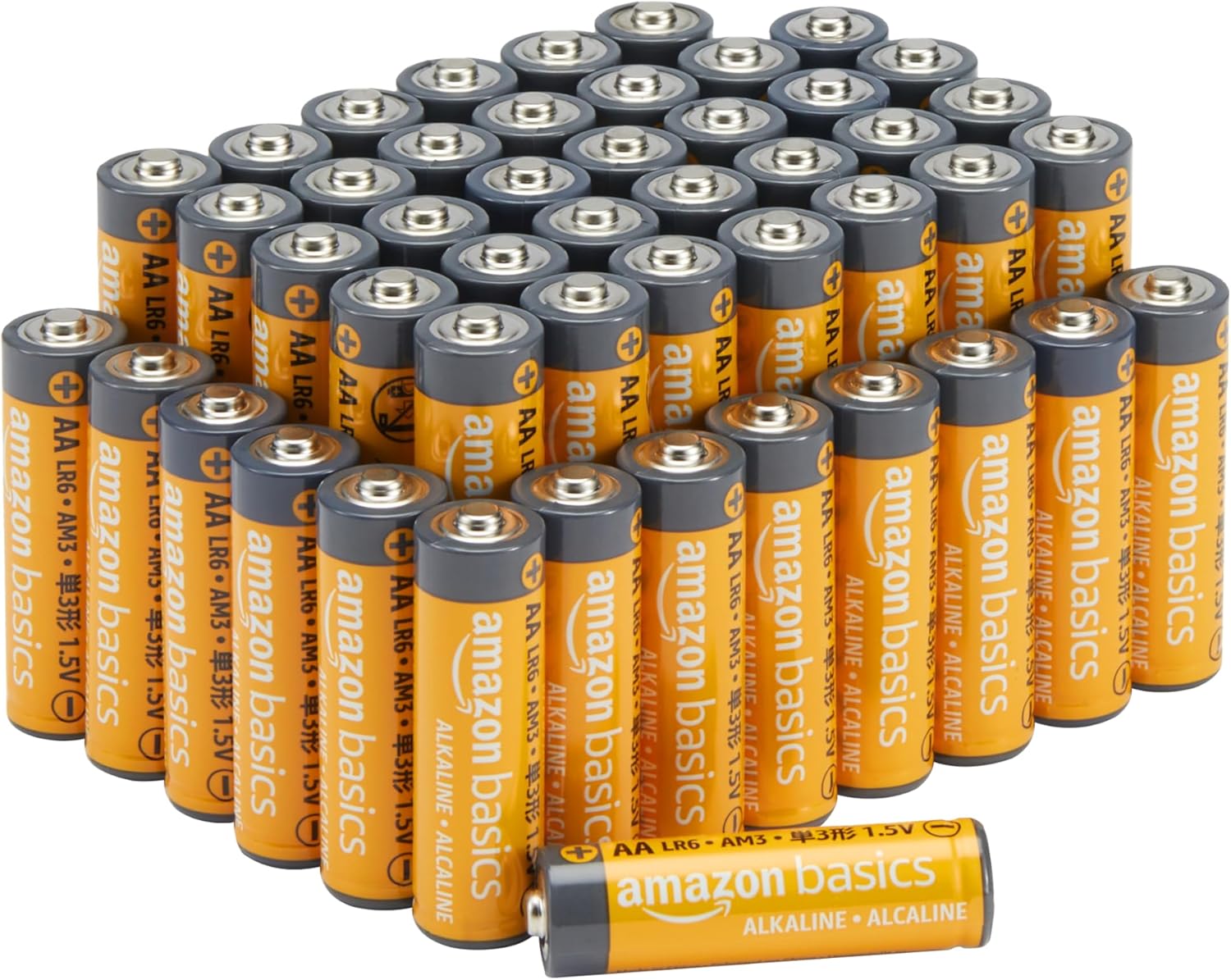 Amazon Basics Aa 1.5 Volt Performance Alkaline Batteries, 48-Pack