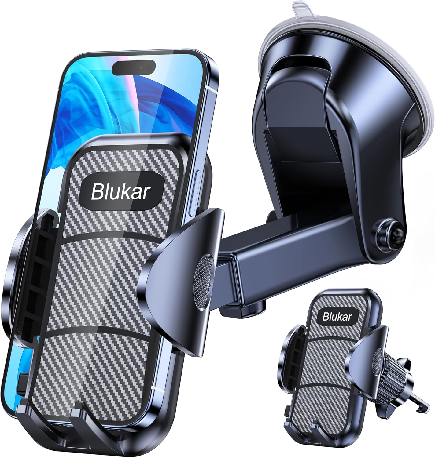 Blukar Car Phone Holder, Adjustable Mount With 360° Rotation For 4.7-6.7