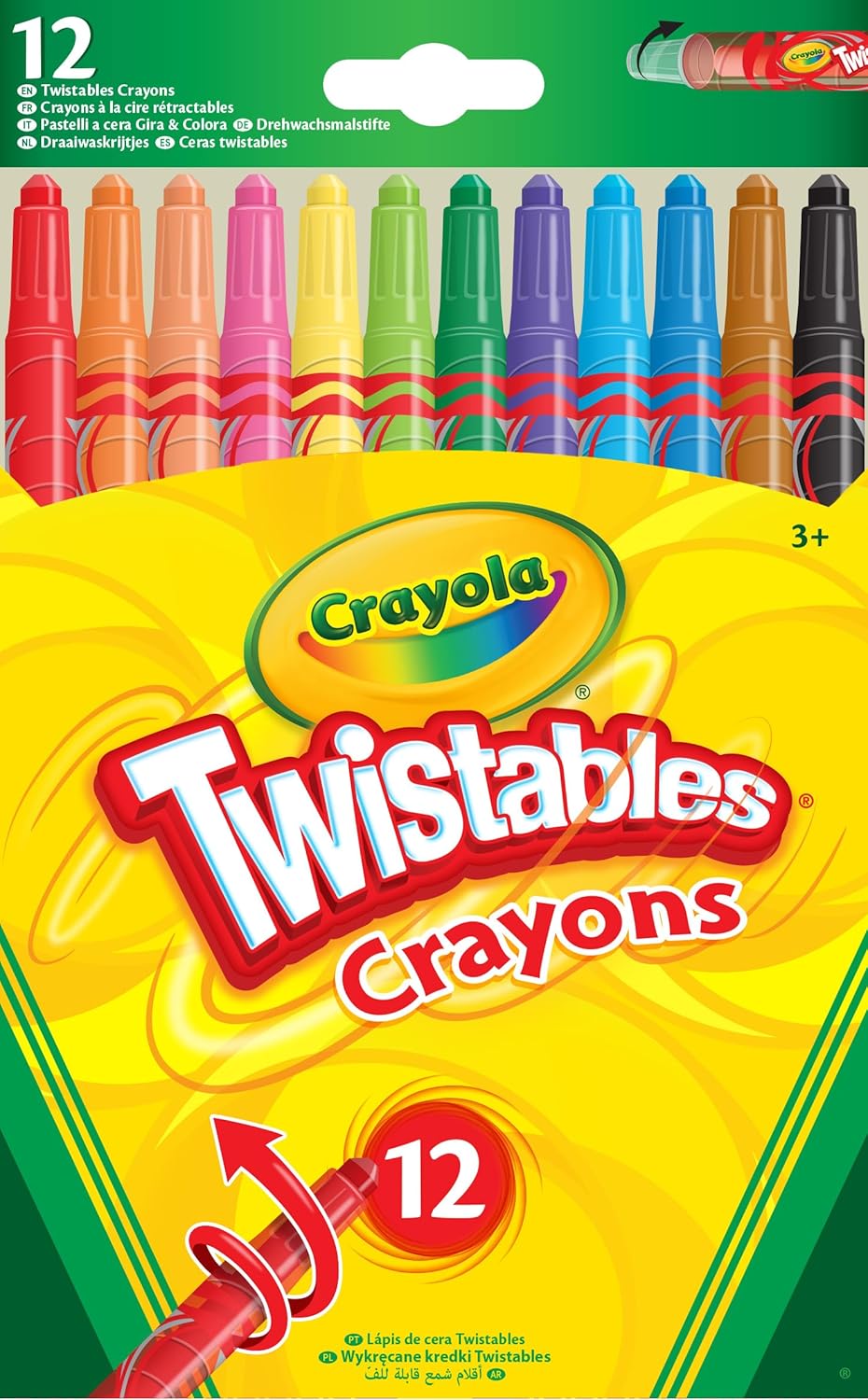 Crayola Twistables Colouring Crayons 12 Pack Multicolor Wax Sticks