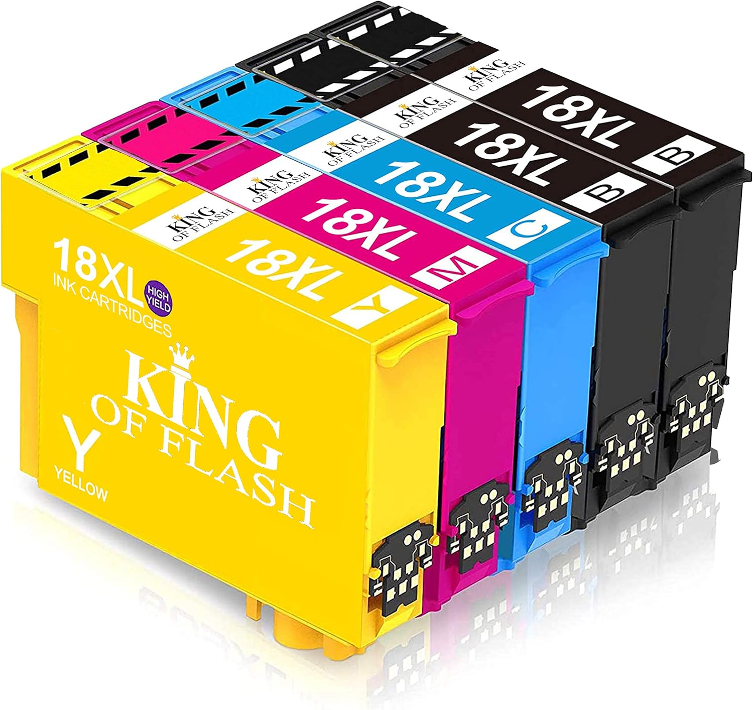 King Of Flash Compatible Printer Ink Cartridges For Epson T1815 - Cyan, Magenta, Yellow, Black