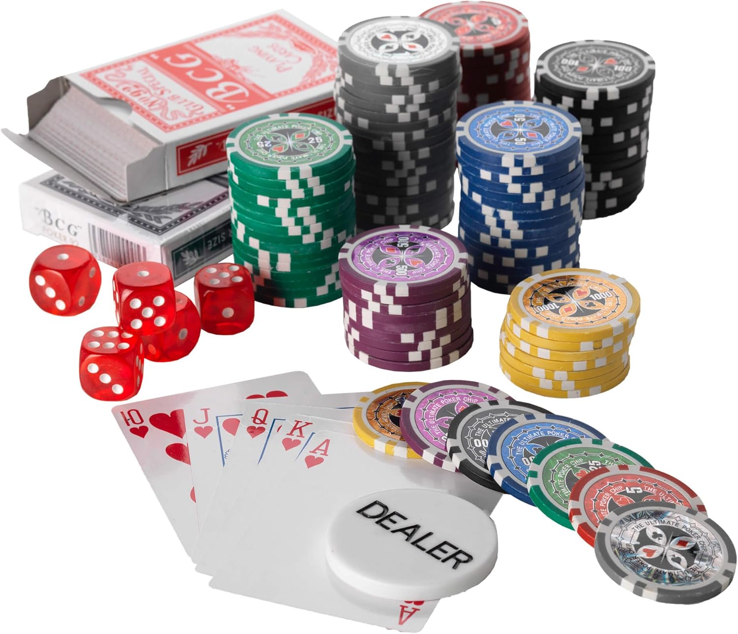 Squirrel Poker 1000Pcs 16G Metal Chips Set With Deluxe Case Options