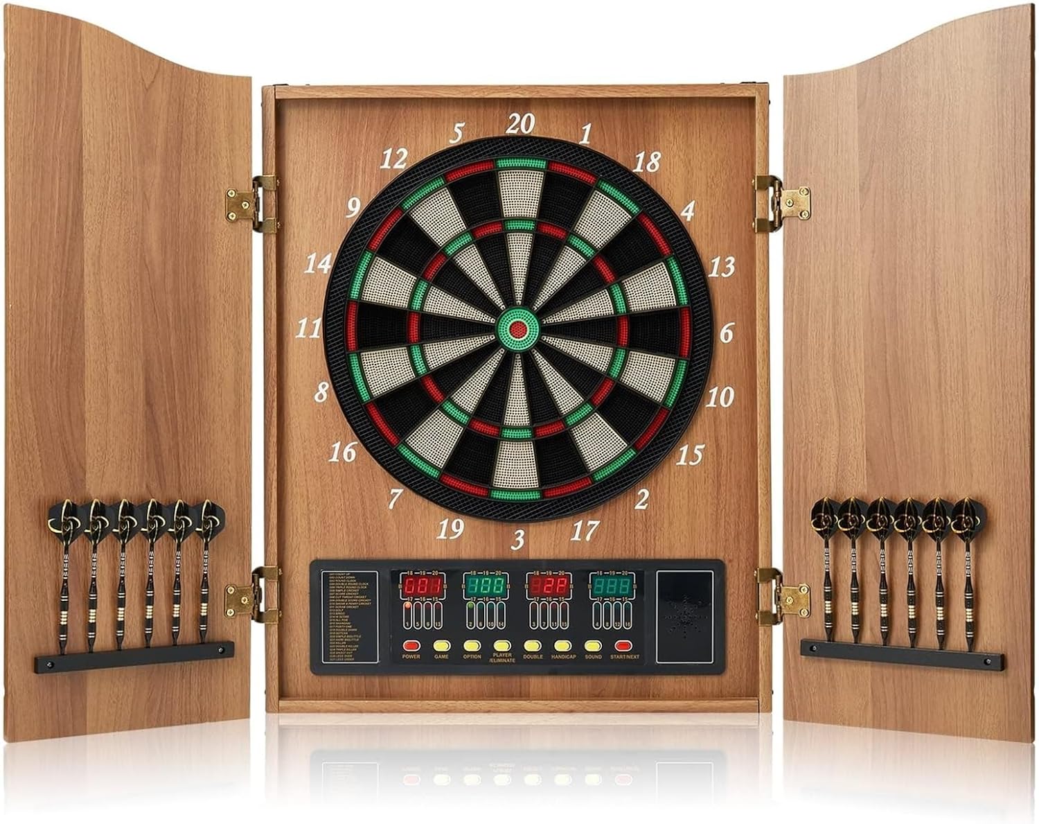 Generic Electric Dartboard Set With Cabinet And Automatic Scoring - Km-6Cvasx Model