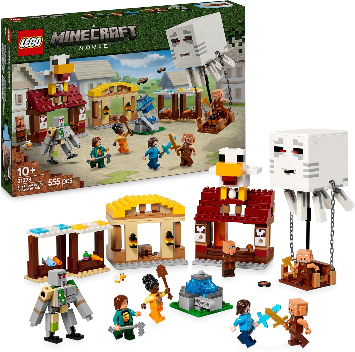 Lego Minecraft The Ghast Balloon Village Attack - Building Toy Set 21273