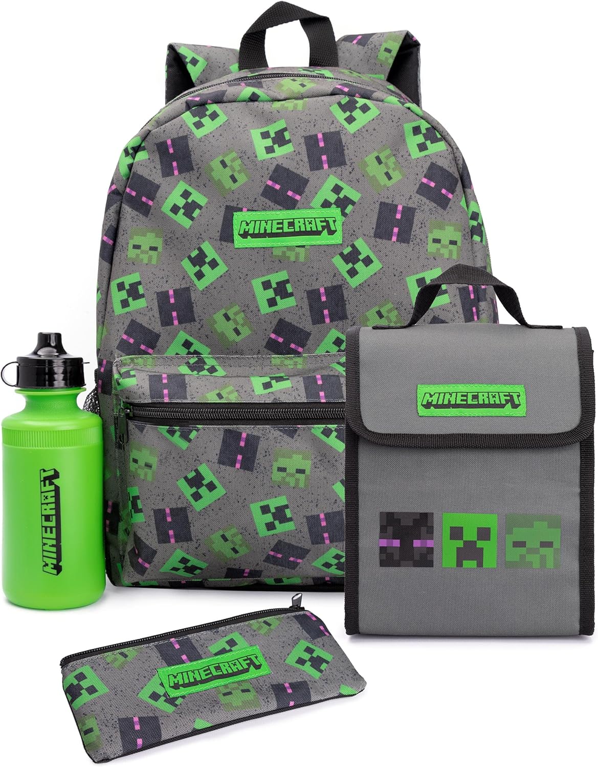 Minecraft Creeper Zombie Enderman Backpack Set For Kids