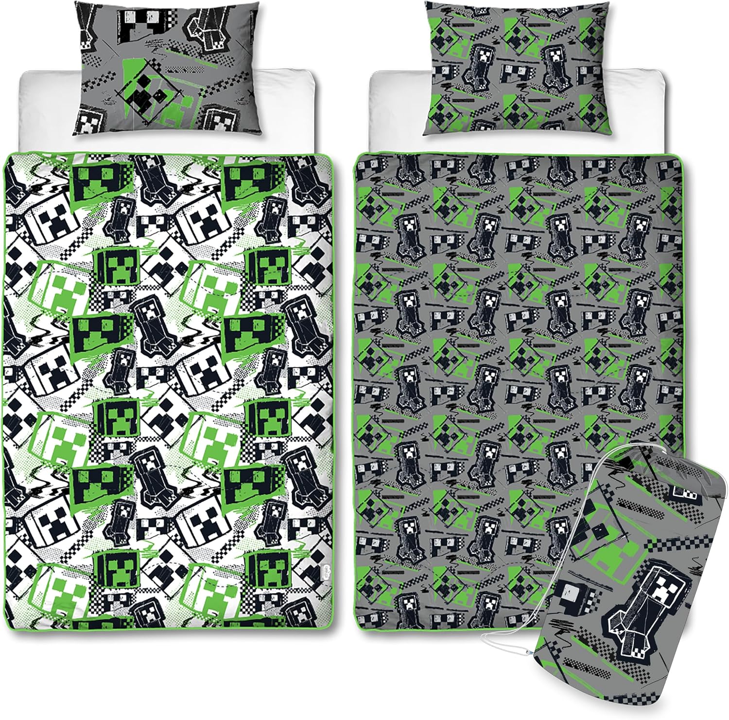 Character World Official Minecraft Single Coverless Duvet Bedding Set