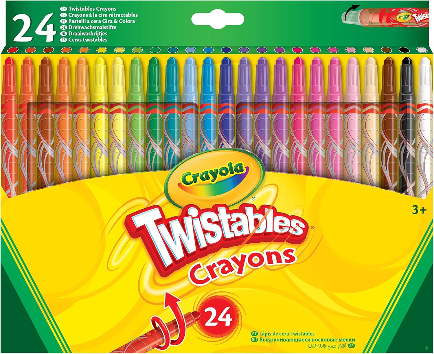 Crayola Twistables Colouring Crayons - 24 Pack Assorted Colours For Kids Aged 3+