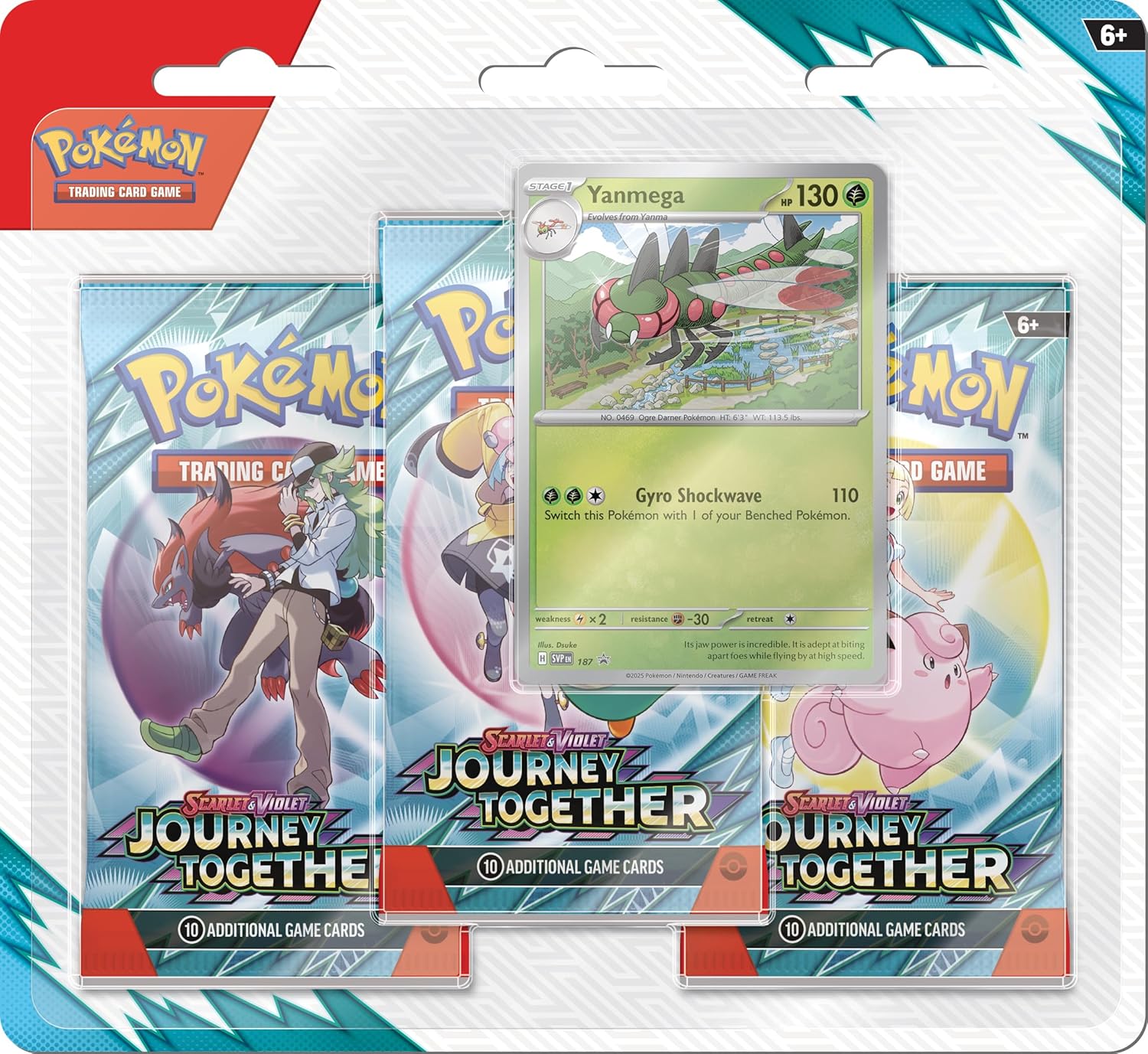 Pokémon Tcg: Scarlet & Violet—Journey Together 3-Pack Blister With Yanmega Foil Promo Card