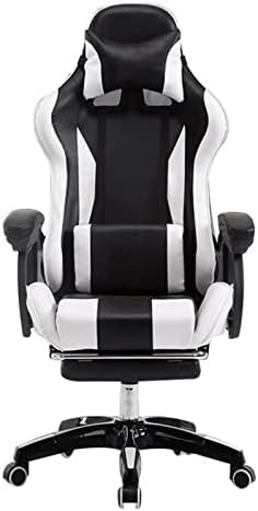 CRBUDY High Back Gaming Office Chair with Lumbar Massage Function - Black